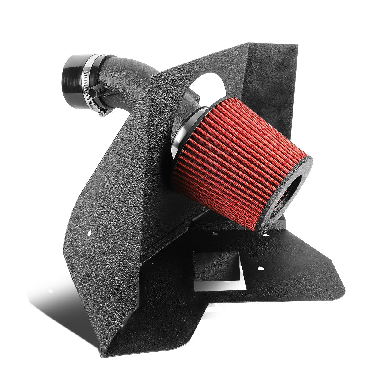 FILTRO DE AIRE ALTO FLUJO HEAT SHIELD - 07-13 TOYOTA VENZA 3.5L V6 - ALUMINUM PIPING - WRINKLE FINISH - BLACK