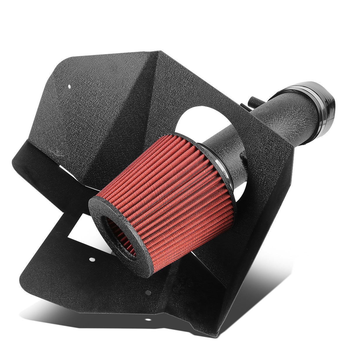 FILTRO DE AIRE ALTO FLUJO HEAT SHIELD - 07-13 TOYOTA VENZA 3.5L V6 - ALUMINUM PIPING - WRINKLE FINISH - BLACK