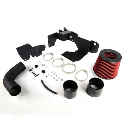 FILTRO DE AIRE ALTO FLUJO HEAT SHIELD - 03-07 VW JETTA 4-CYL - ALUMINUM PIPING - WRINKLE FINISH - BLACK