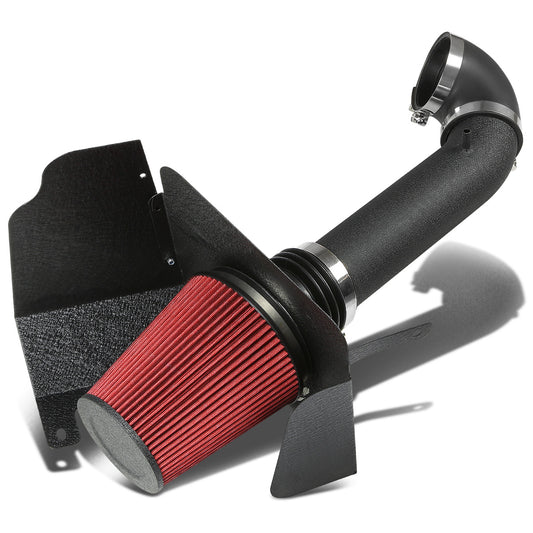 FILTRO DE AIRE ALTO FLUJO HEAT SHIELD - 07-08 YUKON/SEIRRA/TAHOE/SILVERADO/SUBURBAN/AVALANCHE/ESCALADE - ALUMINUM PIPING - WRINKLE FINISH - BLACK
