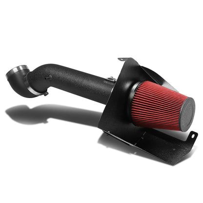 FILTRO DE AIRE ALTO FLUJO HEAT SHIELD - 09-14 CHEVROLET / GMC YUKON / SILVERADO / SIERRA / AVALANCHE V8 - ALUMINUM PIPING - WRINKLE FINISH - BLACK