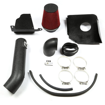 FILTRO DE AIRE ALTO FLUJO HEAT SHIELD - 09-14 CHEVROLET / GMC YUKON / SILVERADO / SIERRA / AVALANCHE V8 - ALUMINUM PIPING - WRINKLE FINISH - BLACK