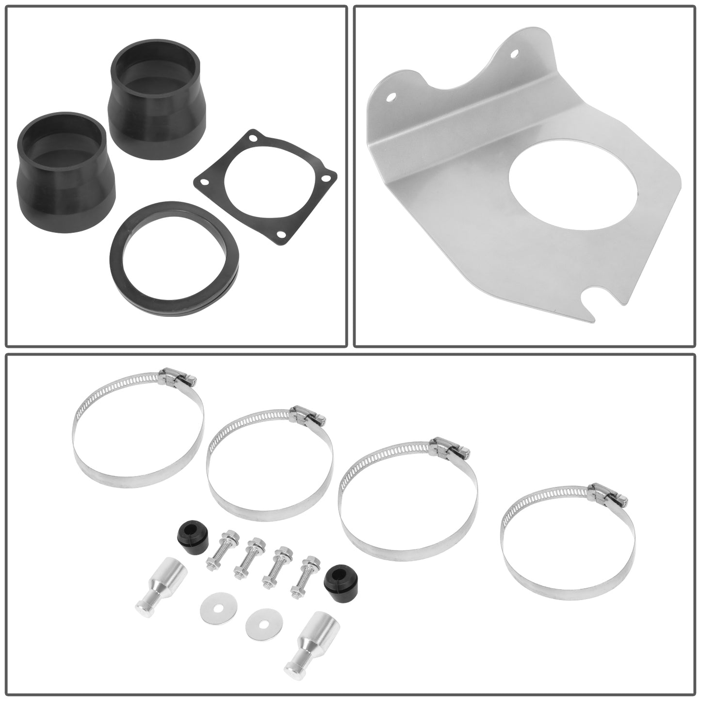 FILTRO DE AIRE ALTO FLUJO HEAT SHIELD - 99-04 MUSTANG 3.8L V6 - ALUMINUM PIPING - BLUE FILTER