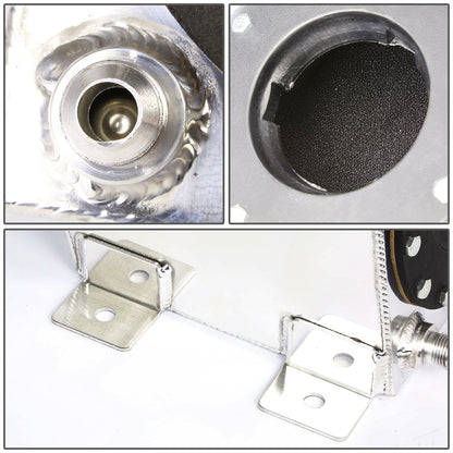 TANQUE DE GASOLINA FUEL CELL - GAS TANK - ALUMINUM - 1-GALLON - BLACK CAP - POLISHED - BOTTOM-FEED