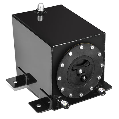 TANQUE DE GASOLINA FUEL CELL - GAS TANK - ALUMINUM  - 1-GALLON - BLACK CAP - BLACK - BOTTOM-FEED