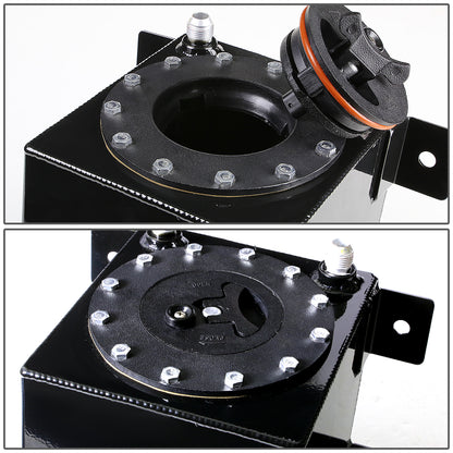 TANQUE DE GASOLINA FUEL CELL - GAS TANK - ALUMINUM  - 1-GALLON - BLACK CAP - BLACK - BOTTOM-FEED