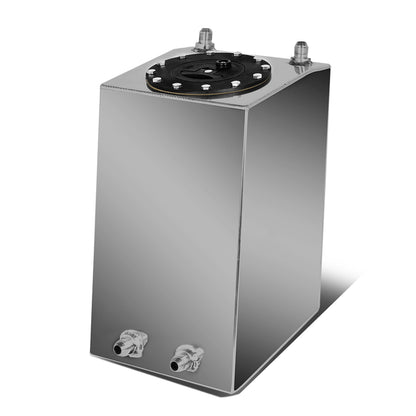 TANQUE DE GASOLINA FUEL CELL - GAS TANK - ALUMINUM  - 3-GALLON - BLACK CAP - POLISHED - BOTTOM-FEED