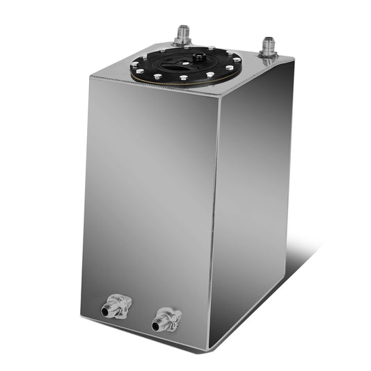 TANQUE DE GASOLINA FUEL CELL - GAS TANK - ALUMINUM  - 3-GALLON - BLACK CAP - POLISHED - BOTTOM-FEED