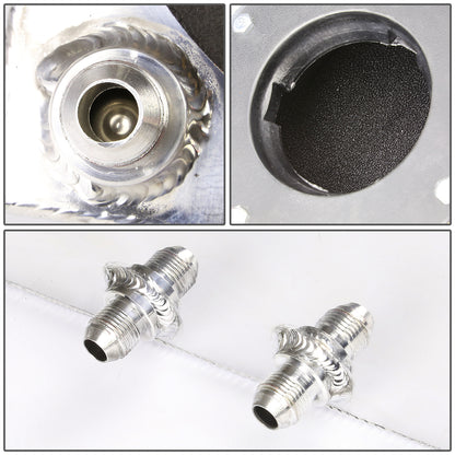 TANQUE DE GASOLINA FUEL CELL - GAS TANK - ALUMINUM  - 3-GALLON - BLACK CAP - POLISHED - BOTTOM-FEED