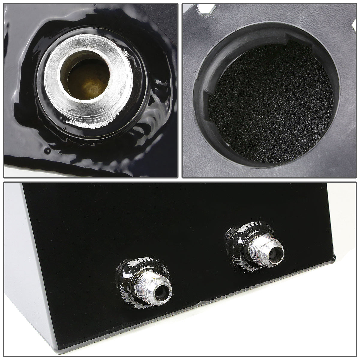 TANQUE DE GASOLINA FUEL CELL - GAS TANK - ALUMINUM  - 3-GALLON - BLACK CAP - BLACK - BOTTOM-FEED