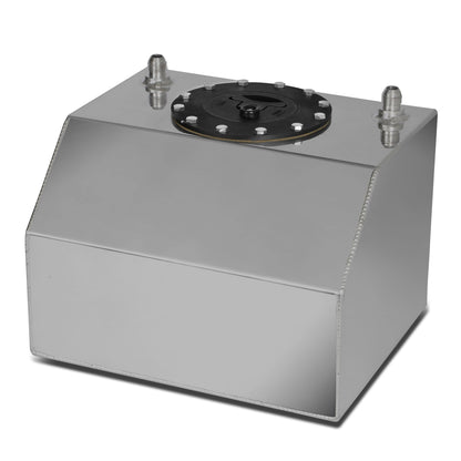 TANQUE DE GASOLINA FUEL CELL - GAS TANK - 4 GALLON - BOTTOM-FEED - ALUMINUM - BOTTOM-FEED - BLACK CAP - POLISHED