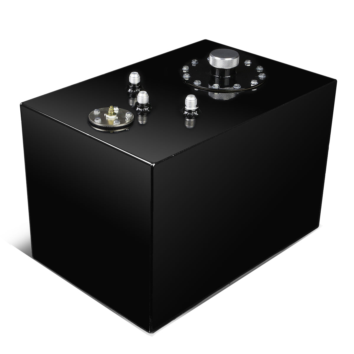 TANQUE DE GASOLINA FUEL CELL - GAS TANK WITH LEVEL SENDER - 12 GALLON - TOP-FEED - ALUMINUM - BLACK