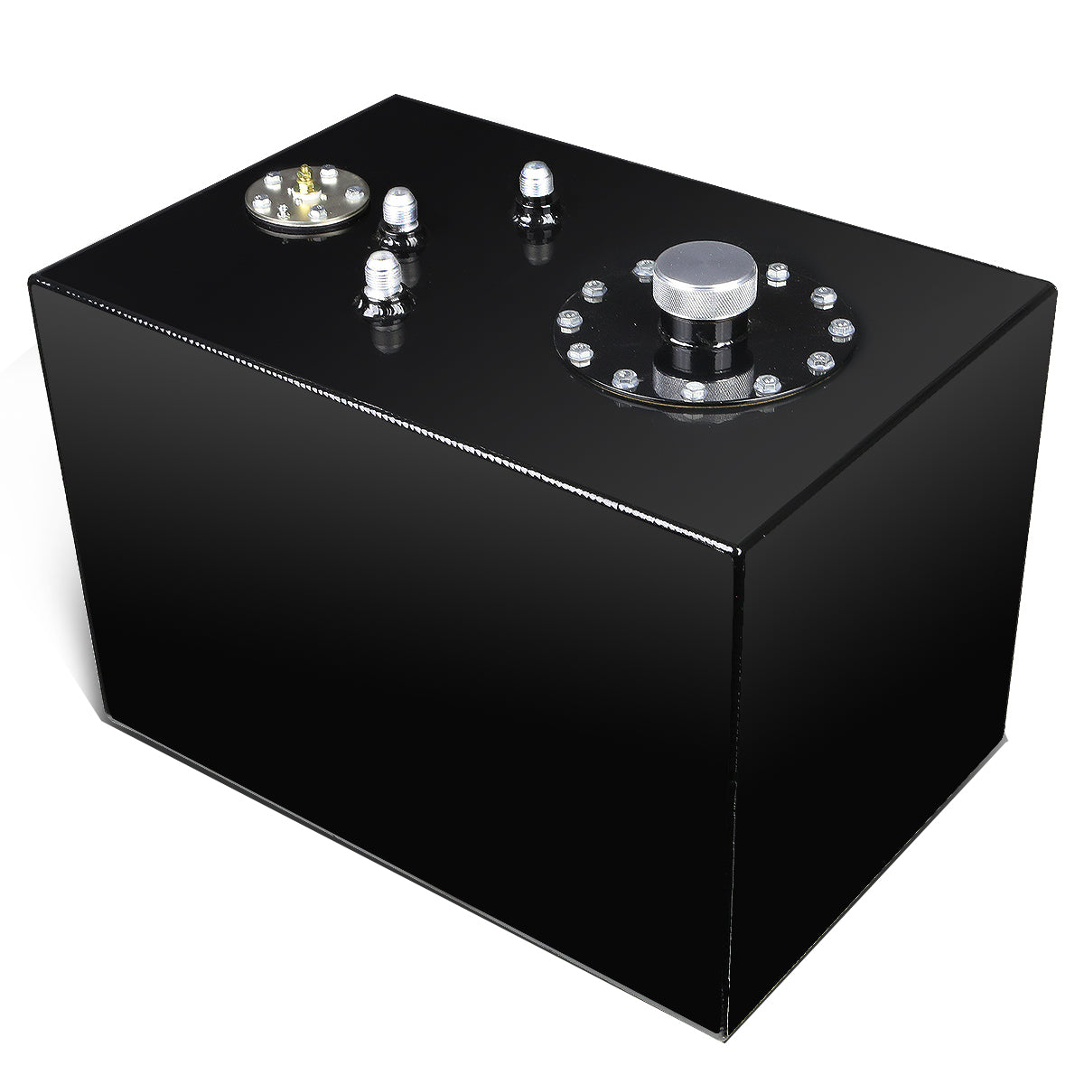 TANQUE DE GASOLINA FUEL CELL - GAS TANK WITH LEVEL SENDER - 12 GALLON - TOP-FEED - ALUMINUM - BLACK