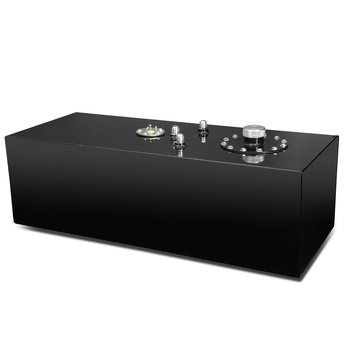 TANQUE DE GASOLINA FUEL CELL - GAS TANK WITH LEVEL SENDER - 15 GALLON - TOP-FEED - ALUMINUM - BLACK