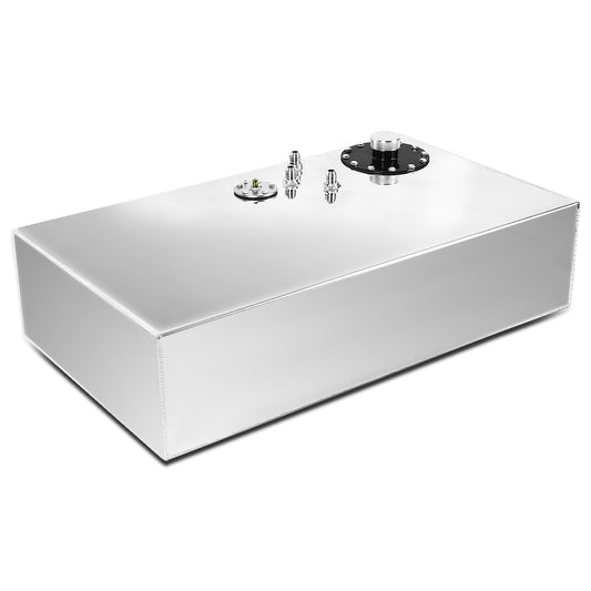 TANQUE DE GASOLINA FUEL CELL - GAS TANK WITH LEVEL SENDER - 17 GALLON - TOP-FEED - ALUMINUM - FLAT TANK - POLISHED