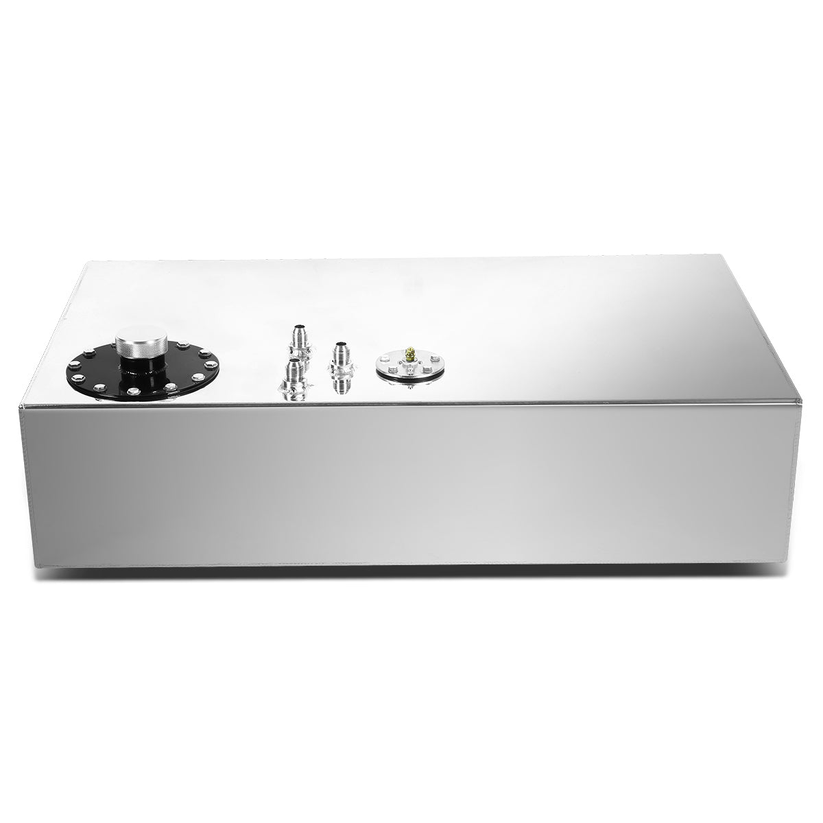 TANQUE DE GASOLINA FUEL CELL - GAS TANK WITH LEVEL SENDER - 17 GALLON - TOP-FEED - ALUMINUM - FLAT TANK - POLISHED