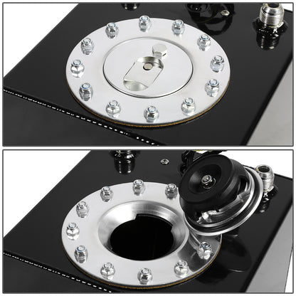 TANQUE DE GASOLINA FUEL CELL - GAS TANK WITH LEVEL SENDER - 2.5 GALLON - ALUMINUM - POLISHED CAP - BLACK