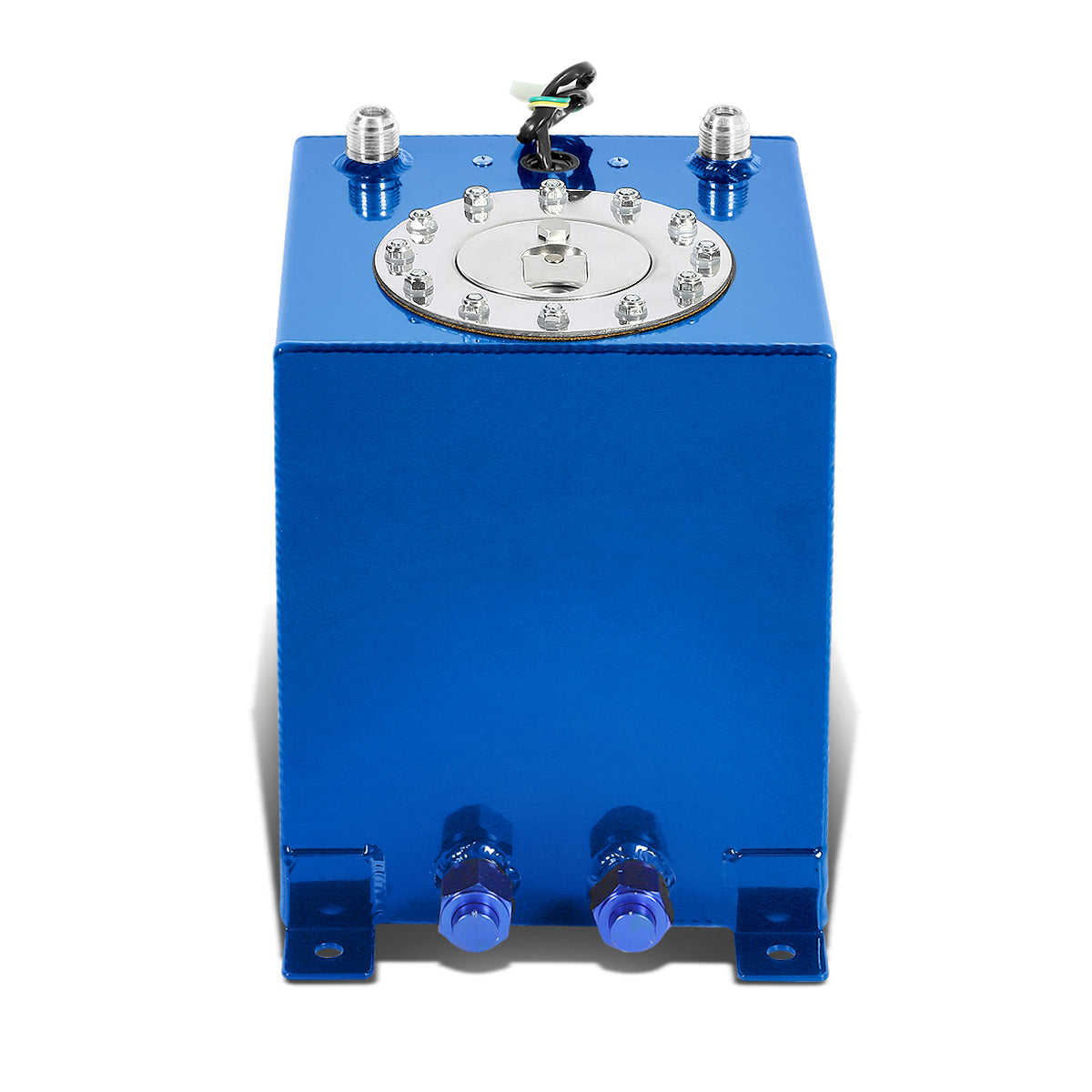 TANQUE DE GASOLINA FUEL CELL - GAS TANK WITH LEVEL SENDER - 2.5 GALLON - ALUMINUM - POLISHED CAP - BLUE