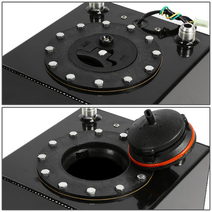 TANQUE DE GASOLINA FUEL CELL - GAS TANK WITH LEVEL SENDER - 2.5 GALLON - ALUMINUM - BLACK CAP - BLACK