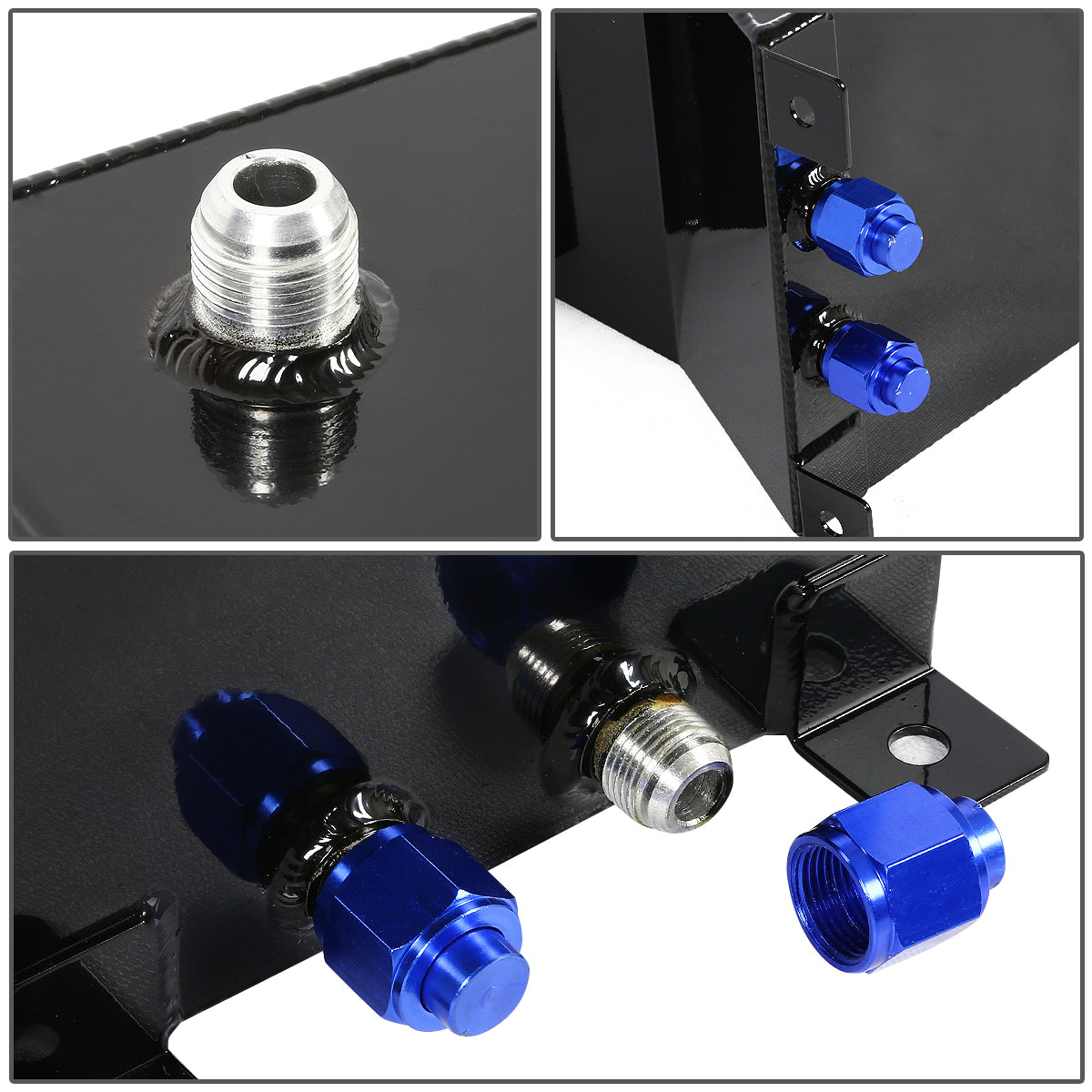 TANQUE DE GASOLINA FUEL CELL - GAS TANK WITH LEVEL SENDER - 2.5 GALLON - ALUMINUM - BLACK CAP - BLACK