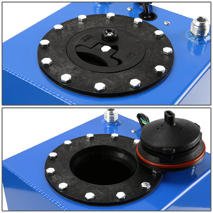 TANQUE DE GASOLINA FUEL CELL - GAS TANK WITH LEVEL SENDER - 2.5 GALLON - ALUMINUM - BLACK CAP - BLUE
