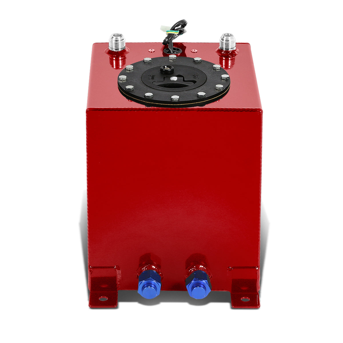 TANQUE DE GASOLINA FUEL CELL - GAS TANK WITH LEVEL SENDER - 2.5 GALLON - ALUMINUM - BLACK CAP - RED