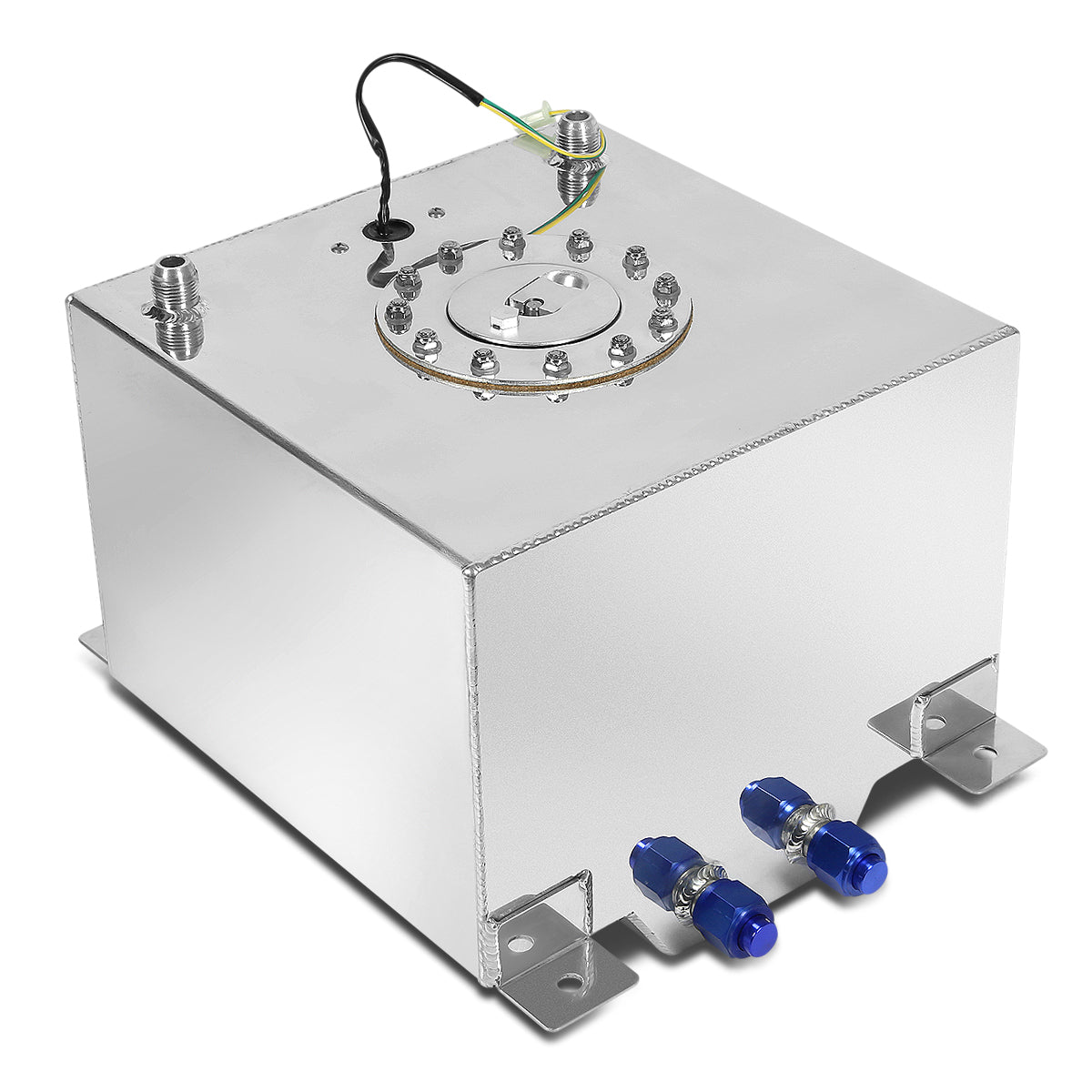 TANQUE DE GASOLINA FUEL CELL - GAS TANK WITH LEVEL SENDER - 5 GALLON - ALUMINUM - POLISHED CAP - POLISHED