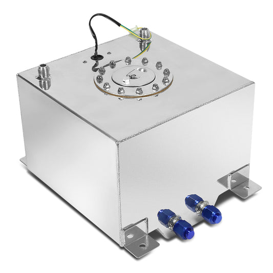 TANQUE DE GASOLINA FUEL CELL - GAS TANK WITH LEVEL SENDER - 5 GALLON - ALUMINUM - POLISHED CAP - POLISHED