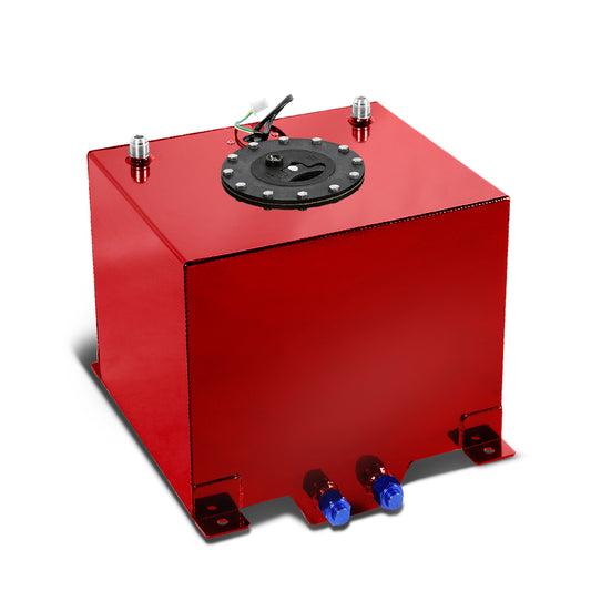 TANQUE DE GASOLINA FUEL CELL - GAS TANK WITH LEVEL SENDER - 5 GALLON - ALUMINUM - BLACK CAP - RED
