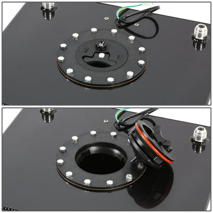 TANQUE DE GASOLINA FUEL CELL - GAS TANK WITH LEVEL SENDER - 8 GALLON - ALUMINUM - BLACK CAP - BLACK