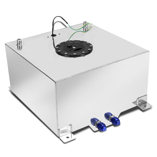 TANQUE DE GASOLINA FUEL CELL - GAS TANK WITH LEVEL SENDER - 10 GALLON - ALUMINUM - BLACK CAP - POLISHED