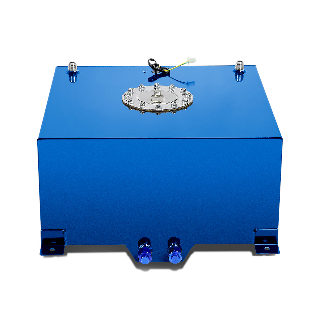 TANQUE DE GASOLINA FUEL CELL - GAS TANK WITH LEVEL SENDER - 10 GALLON - ALUMINUM - POLISHED CAP - BLUE