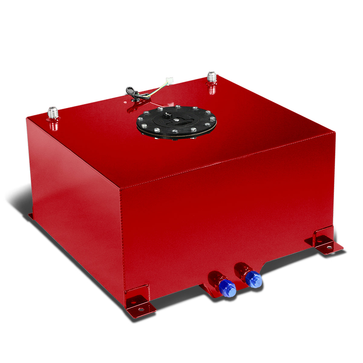 TANQUE DE GASOLINA FUEL CELL - GAS TANK WITH LEVEL SENDER - 10 GALLON - ALUMINUM - BLACK CAP - RED