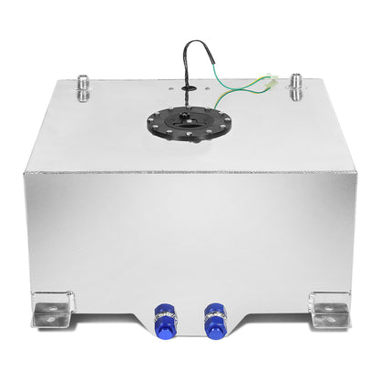 TANQUE DE GASOLINA FUEL CELL - GAS TANK WITH LEVEL SENDER - 15 GALLON - ALUMINUM - BLACK CAP - POLISHED