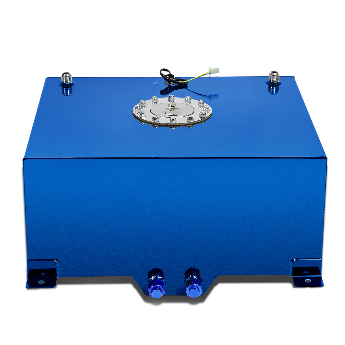 TANQUE DE GASOLINA FUEL CELL - GAS TANK WITH LEVEL SENDER - 15 GALLON - ALUMINUM - POLISHED CAP - BLUE