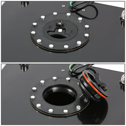 TANQUE DE GASOLINA FUEL CELL - GAS TANK WITH LEVEL SENDER - 15 GALLON - ALUMINUM - BLACK CAP - BLACK