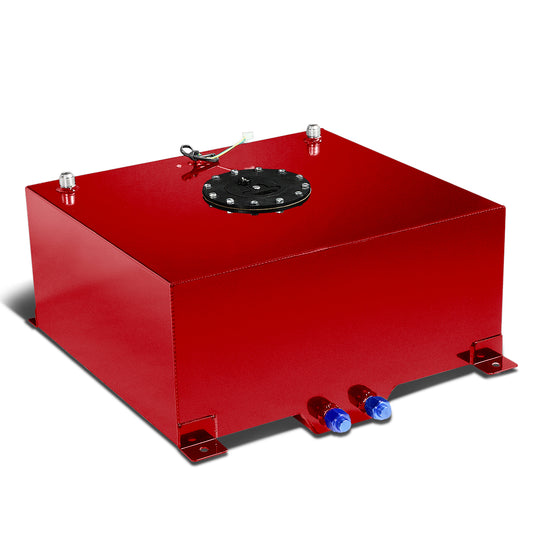 TANQUE DE GASOLINA FUEL CELL - GAS TANK WITH LEVEL SENDER - 15 GALLON - ALUMINUM - BLACK CAP - RED