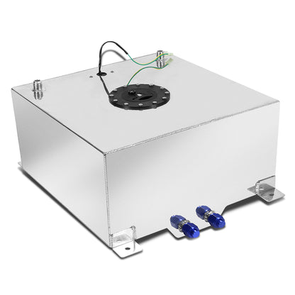 TANQUE DE GASOLINA FUEL CELL - GAS TANK WITH LEVEL SENDER - 20 GALLON - ALUMINUM - BLACK CAP - POLISHED