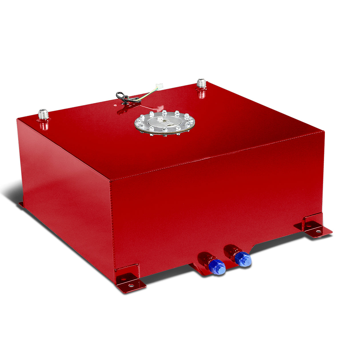 TANQUE DE GASOLINA FUEL CELL - GAS TANK WITH LEVEL SENDER - 20 GALLON - ALUMINUM - POLISHED CAP - RED