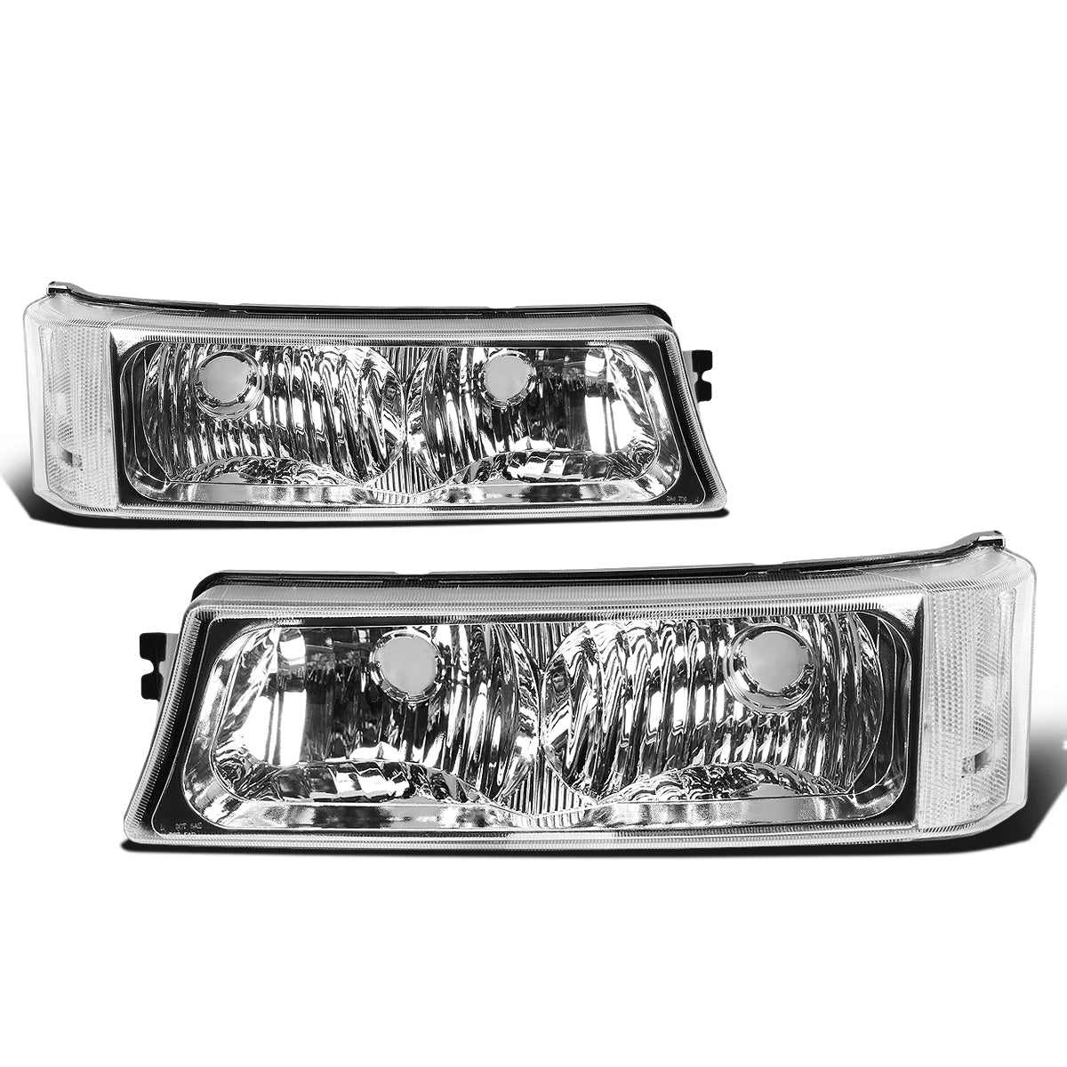 CUARTOS LUZ 03-06 CHEVY AVALANCHE 1500, 2500, SILVERADO 1500, 2500, 3500, 1500 HD, 2500 HD / 2007 SILVERADO 1500, 1500 HD, 2500 HD, 3500 CLASSIC - FITS MODELS WITHOUT FACTORY CLADDING ONLY - 2PC - CHROME / CLEAR CORNER