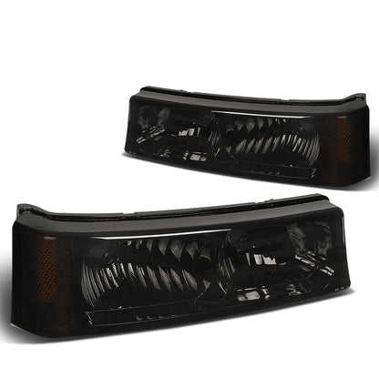 CUARTOS LUZ 03-06 CHEVY AVALANCHE 1500, 2500, SILVERADO 1500, 2500, 3500, 1500 HD, 2500 HD / 2007 SILVERADO 1500, 1500 HD, 2500 HD, 3500 CLASSIC - FITS MODELS WITHOUT FACTORY CLADDING ONLY - 2PC - SMOKE / AMBER CORNER