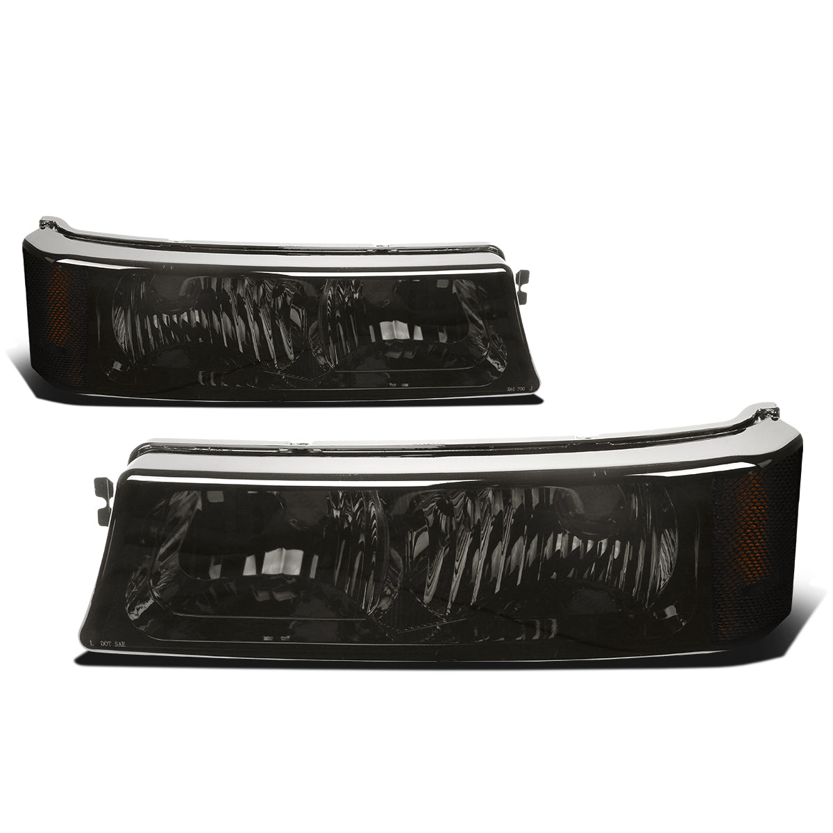 CUARTOS LUZ 03-06 CHEVY AVALANCHE 1500, 2500, SILVERADO 1500, 2500, 3500, 1500 HD, 2500 HD / 2007 SILVERADO 1500, 1500 HD, 2500 HD, 3500 CLASSIC - FITS MODELS WITHOUT FACTORY CLADDING ONLY - 2PC - SMOKE / AMBER CORNER