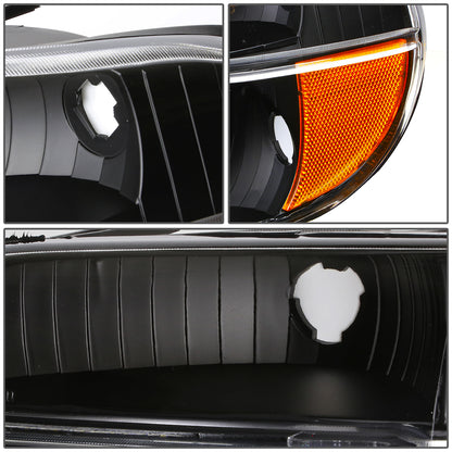 CUARTOS LUZ 95-01 FORD EXPLORER / 1997 MERCURY MOUNTAINEER - 2PC - BLACK HOUSING / AMBER CORNER