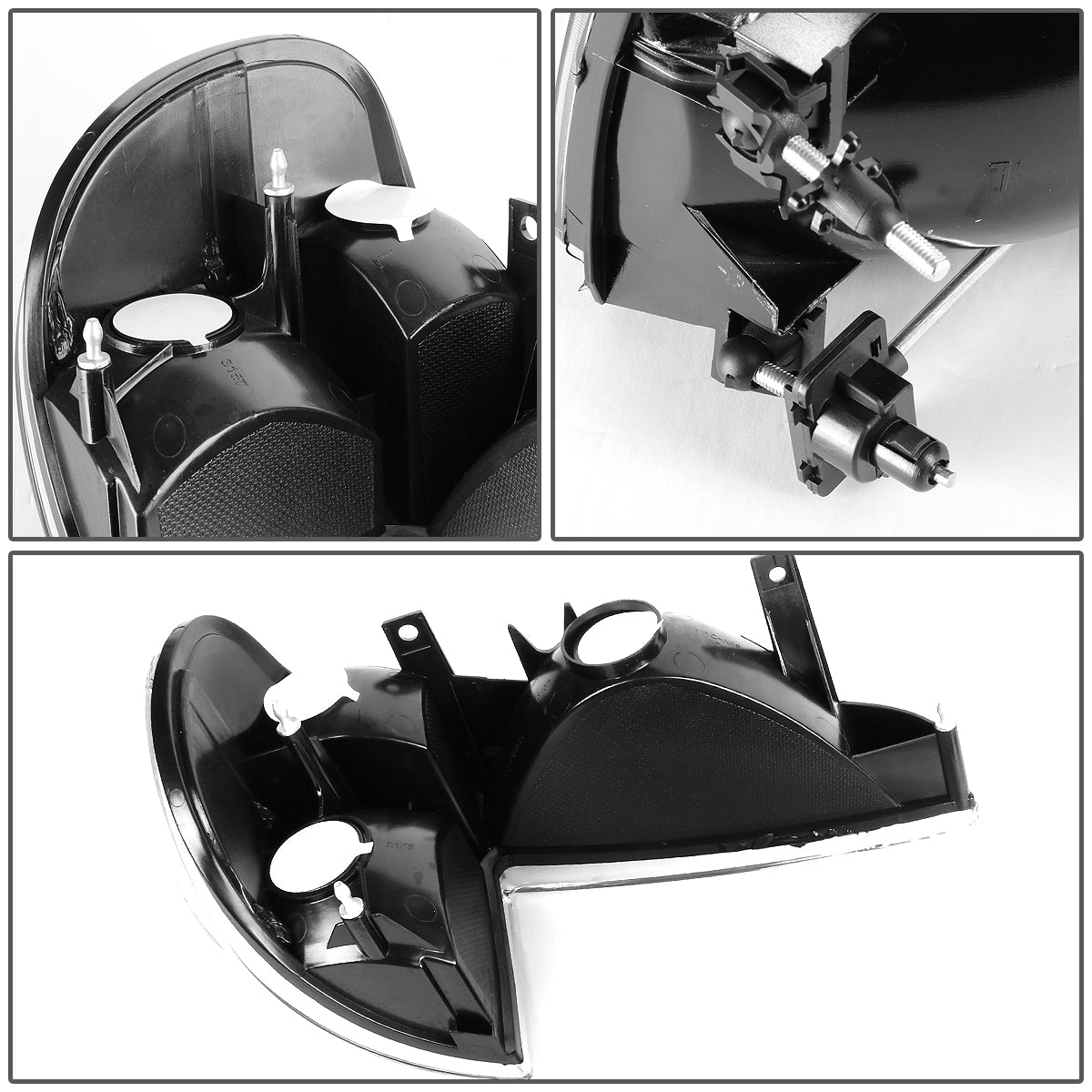 CUARTOS LUZ 95-01 FORD EXPLORER / 1997 MERCURY MOUNTAINEER - 2PC - BLACK HOUSING / AMBER CORNER