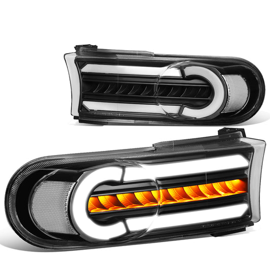 CUARTOS LUZ 07-14 TOYOTA FJ CRUISER - 3D - LED - DRL - 2PC - BLACK HOUSING / CLEAR CORNER