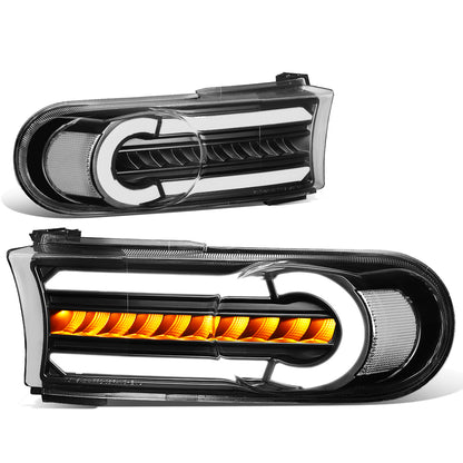 CUARTOS LUZ 07-14 TOYOTA FJ CRUISER - 3D - LED - DRL - 2PC - BLACK HOUSING / CLEAR CORNER