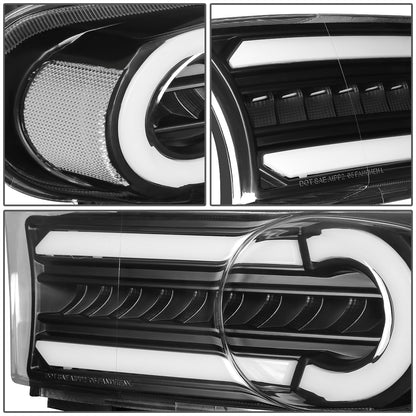 CUARTOS LUZ 07-14 TOYOTA FJ CRUISER - 3D - LED - DRL - 2PC - BLACK HOUSING / CLEAR CORNER