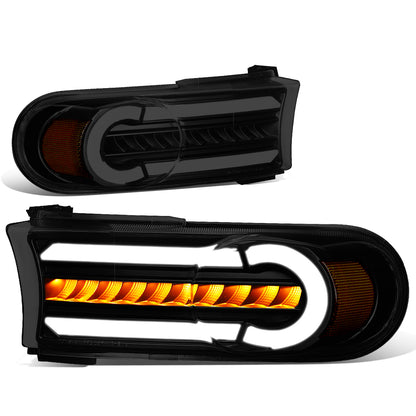 CUARTOS LUZ 07-14 TOYOTA FJ CRUISER - 3D - LED - DRL - 2PC - BLACK HOUSING / SMOKE LENS / AMBER CORNER