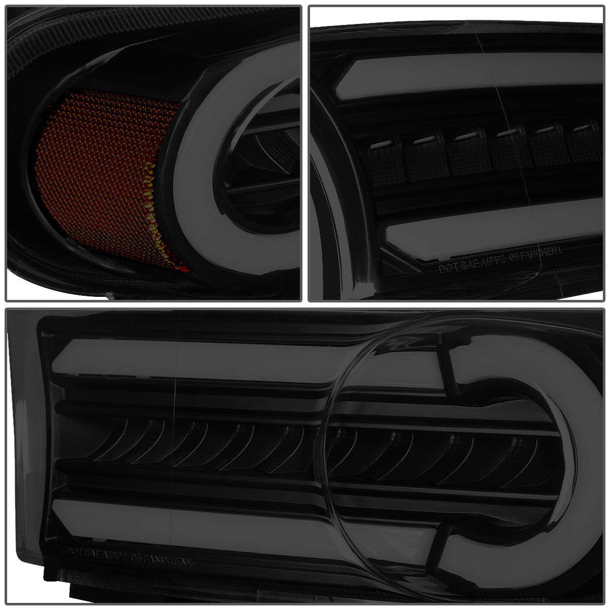 CUARTOS LUZ 07-14 TOYOTA FJ CRUISER - 3D - LED - DRL - 2PC - BLACK HOUSING / SMOKE LENS / AMBER CORNER