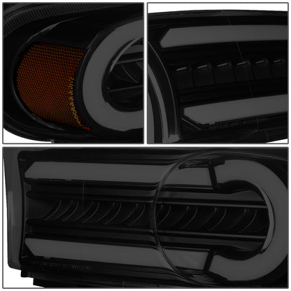 CUARTOS LUZ 07-14 TOYOTA FJ CRUISER - 3D - LED - DRL - 2PC - BLACK HOUSING / SMOKE LENS / AMBER CORNER